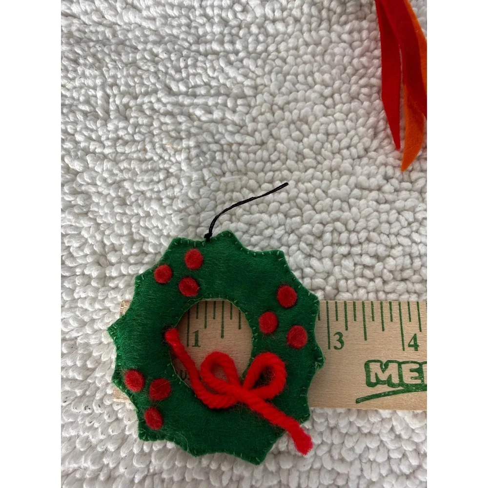 VTG Felt‎ Christmas Ornaments 11 pc Lot Snoopy Gingerbread Man Owl Wreath
